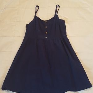 Navy linen and cotton dress sz L